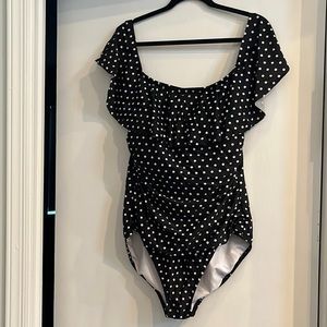 Lauren By Ralph Lauren Plus Size Off-the-Shoulder Swimsuit